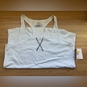 Calvin Klein Sleepwear Gingham Pajama Tank Top M Blue White Cotton Stretch